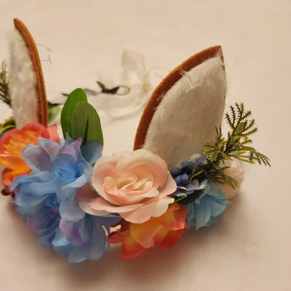 Forest Fox Animal Ear Floral Halloween Headpiece Tiara